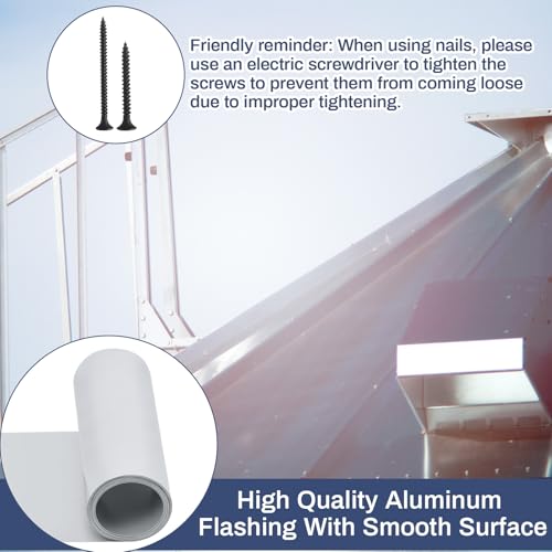 Image of Yaocom White Aluminum Flashing Roll 3.94inch x 50ft