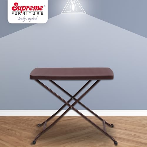 Image of Supreme Furniture Civic Multi-Purpose 3 Height Adjustable Rectangle Plastic Table,Portable for Study, Office, Work from Home, School, Living, Laptop, Bed, Indoor & Outdoor(G-Brown)