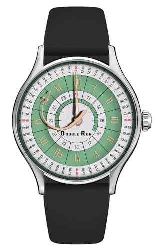 Image of DOUBLERUN Analog Watch, Silicone Strap, Roman Numerals, 24-Hour Display