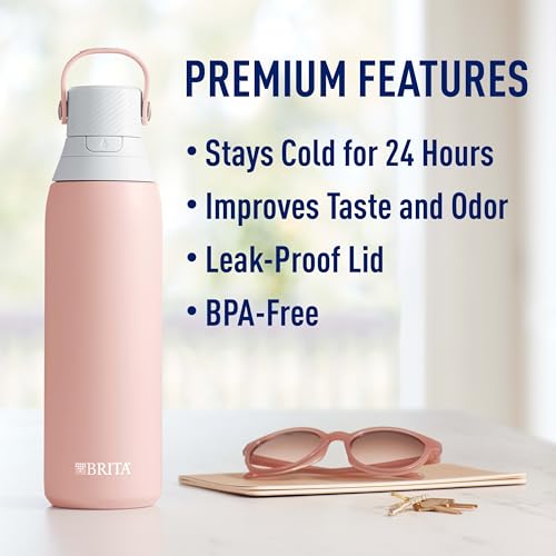 Brita-Stainless-Steel-Premium-Filtering-Water-Bottle-BPA-Free-Replaces-300-Plastic-Water-Bottles-Filter-Lasts-2-Months-or-40-Gallons-Includes-1-Filter-Kitchen-Accessories-Rose-20-oz