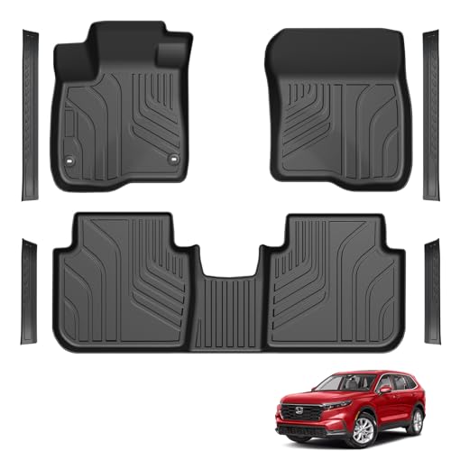 LUMWAY Floor Mats for 2023-2025 2026 Honda CRV (Include Gas and Hybrid) TPE All Weather Durable Floor Liners with Door Sill Guards for Honda CRV SE LX EX EX-L Sport Sport-L Touring HEV Accessories