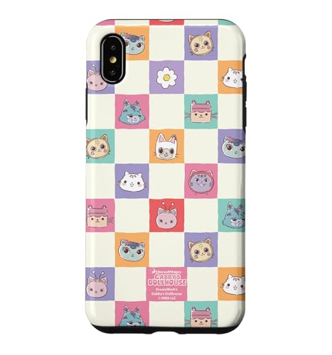 �M���r�[�̃h�[���n�E�X Checkerboard Faces All Over Print �X�}�z�P�[�X iPhone XS Max �p