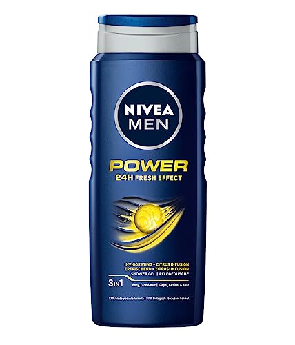NIVEA MEN Power 24 H Fresh Effect 3in1 Anregendes Duschgel Herren 500 ml – Ansicht 1