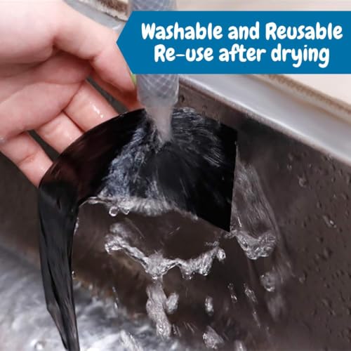 Image of LandVK Carbon Fiber Door Sill Protector Tape, Car Footstep Guard, Paint Protection Film PPF Tape for Car, Anti Scratch, Black Textured, 5cm x 5m, 2 Pcs