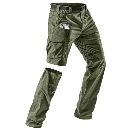 Hiking Pants Men Convertible Water Resistant Zip Off Outdoor Work Pants Big and Tall Military...