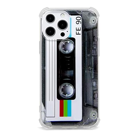 FAteamll Case for iPhone 13 Pro Max, Matte Finish Heavy Duty Soft Back Cover with Reinforced Corners TPU Soft Bumper Retro Cassette Tape Case Compatible with iPhone 13 Pro Max(6.7 Inch) Cover