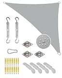 Sonnensegel Dreieckig 3x4x5m Wasserdicht, Sonnenschutz Windschutz, Premium HDPE Wetterbeständig Atmungsaktiv mit 95% UV-Schutz, Reißfest mit Befestigungsset für Balkon, Garten, Terrasse (Anthrazit)