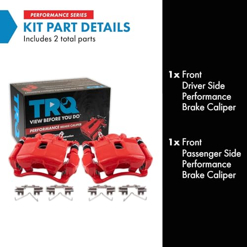 Image of TRQ Performance Front Driver and Passenger Side Brake Caliper Set Compatible with 02-06 Acura RSX Base 03-11 Honda Civic Hybrid 09-11 Civic Hybrid-L 04-05 Civic SI 07-08 Fit