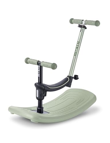 micro™ mini micro Deluxe Rock & go LED | Das ORIGINAL | Innovatives 6-in-1 System | Vom Wippen zum Scooter, Alles INKLUSIVE | Roller für Kinder von 1 bis 6 Jahren (Olive sage)