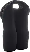 LYOR - Bolsa Térmica em Neoprene para 2 Garrafas de Vinho Preta 36cm x 24,5cm