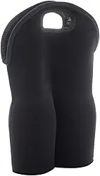 LYOR - Bolsa Térmica em Neoprene para 2 Garrafas de Vinho Preta 36cm x 24,5cm