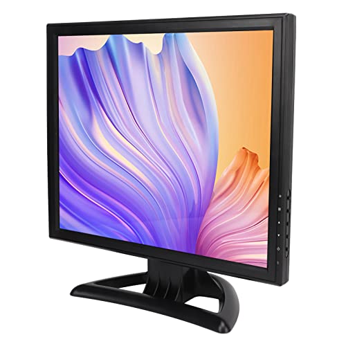 LED-Computermonitor, VGA AV BNC USB DC-Eingang 17 Zoll PC-Monitor Einstellbar 1280 X 1024 Dual-Lautsprecher für Gaming (EU-Stecker)
