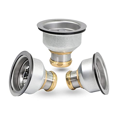 Highcraft 9754 Kitchen Sink (3-1/2 Inch) Stainless Steel Drain Assembly With Strainer Basket And Snaplock Stopper Long Extended Shank (3-3/4 Inch) #TOP2