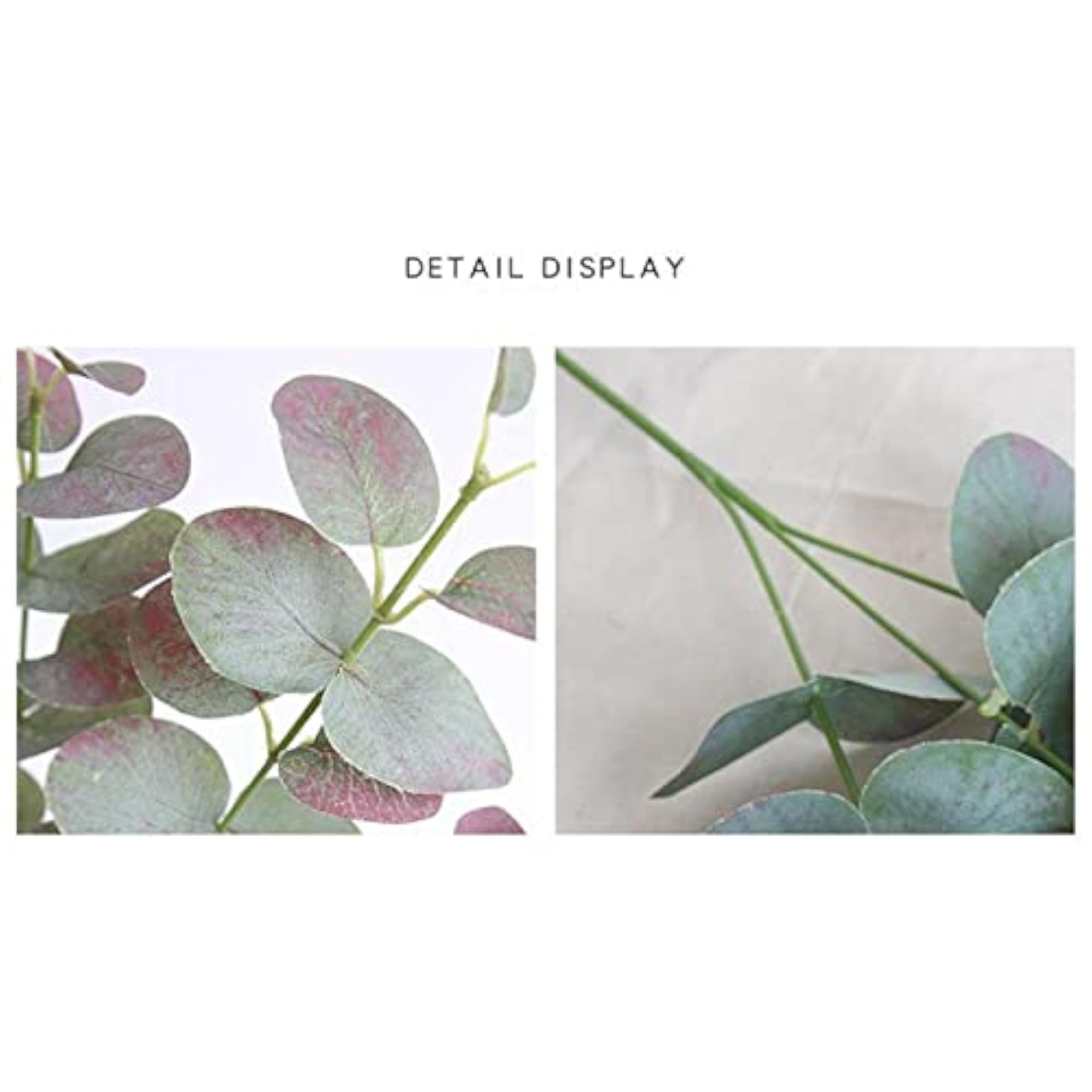 3-Heads Artificial Fake Leaf Eucalyptus Green Leaves Plant