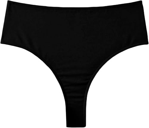 Verdusa Traje de baño de corte alto para mujer, tanga de playa y cintura alta, parte inferior de bikini