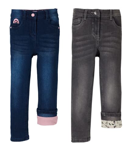 2er Pack Kinder Thermohosen Jeanshose Jeans Mädchen Jungen Hose warm...