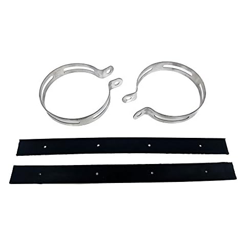 Motorcycle Scooter Exhaust Pipe Clamp Bracket Set with Rubber Straps GY6 50cc 125cc 150cc Cover