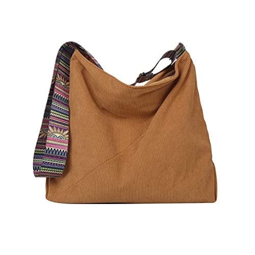 Image of JARKJARD Women Corduroy Tote Bag Large Shoulder Hobo Bag for Women Boho Casual Handbag Purse