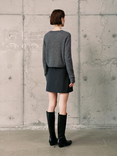 Image of Women's Silk Cashmere Blend Cardigan, Lightweight Soft Knit Round Neck Sweater, Button Front Elegant Layer for Spring & Fall