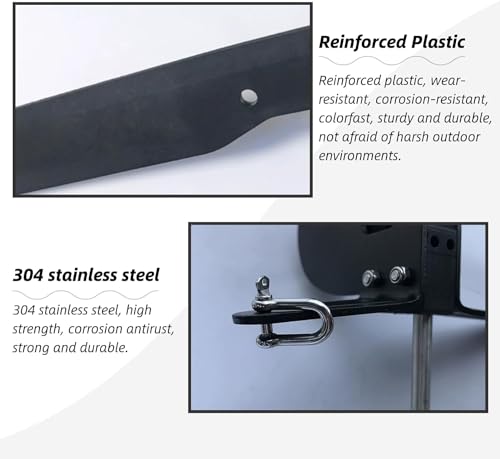 Image of Kayak Rudders Kit, Canoeing Rudder Replacement Parts, Tail Vane Rudder Set for Sea Kayaks Fishing Boat Ship, Black