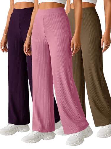 Image of Pinkmint Women's Poly Lycra Trouser, High Waist Flared Korean Trousers, Trendy Casual Wear for Daily & Travel Use (Available in Plus Size)