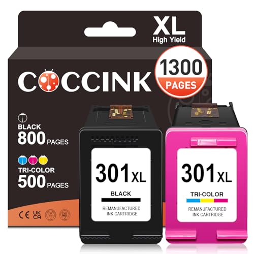 COCCINK 301XL Tinta para HP 301 Cartuchos 301 XL Negro y Color DeskJet 2050