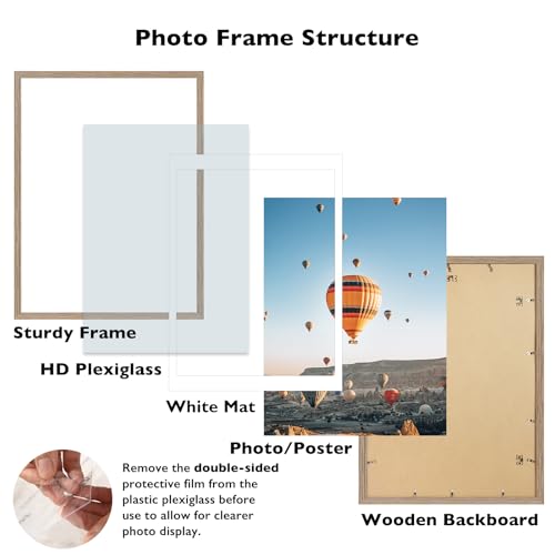 Image of JCJMY 19.25x26.75 Puzzles Frame, Display 18x24 with Mat or 19.25 x 26.75 without, Wall Hanging 19.25 by 26.75 Picture Frame for Poster Photo Canvas Picture Puzzles, Rustic Brown
