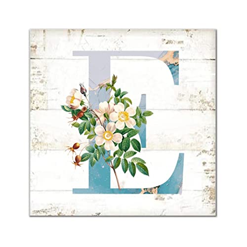 Monogramme lettre E en bois rétro de 40 cm pour déco murale