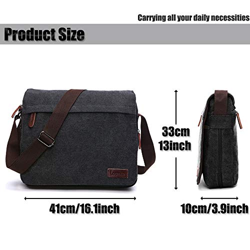 Bolsas messenger para portátiles y bolsos bandolera de hombres en lona resistente para trabajo 3