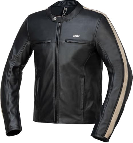 Veste en cuir de moto IXS Stripe noir taille 48 pour motard