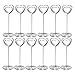 Table Number Card Holders Place Card Holder, 25 Pack Picture Holders for Tables, Heart Shape Photo Number Stands Menu Paper Card Clips for Wedding Party, Office, Restaurant (Silver)