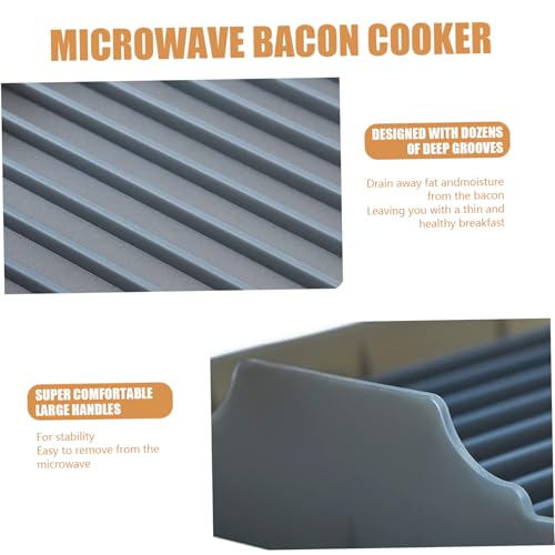 Olla para tocino de microondas en silicona gris de 9.8 pulgadas 6