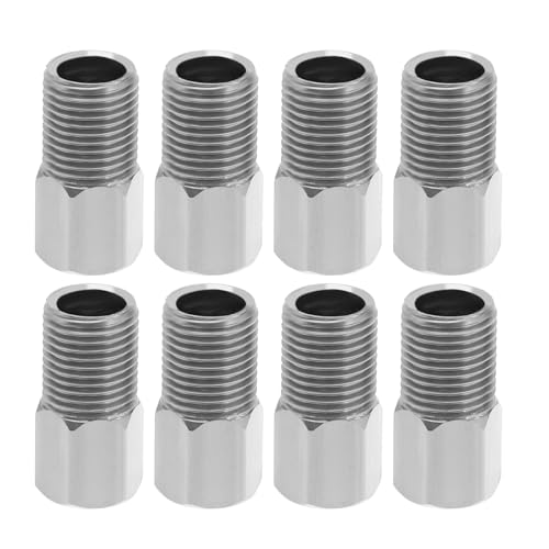 OTOTEC 8 Piezas Manguera de Freno Hidráulico Tuercas de Compresión Conector Inserto Perno de Conexión Bicicleta de Montaña Manguera de Freno de Disco Hidráulico Apriete Tornillo M8 Plata
