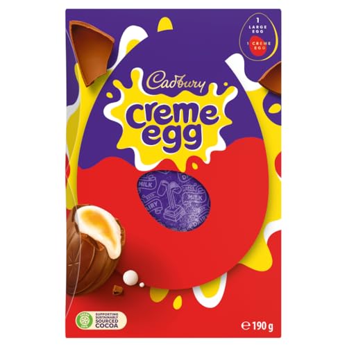 Cadbury Creme Egg Large Chocolate Easter Egg Includes 1 Treat 190 g (Pack of 1)