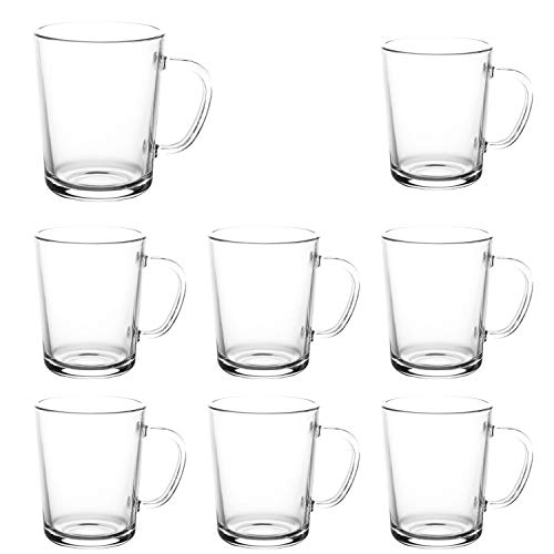 Glass Mugs ,Maredash Clear Bear Mugs With Handle,Tea Mugs Water Mugs Coffee Glasses With Handle,Glass Cup Drinkware For Beverage,Juice,Latte Cups Cappuccino Mugs Beer Mug Water Cups(13ozï¼Œ8pack)