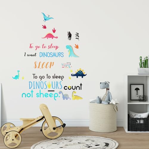 Set de 2 Vinilos Dinosaurio Coloridos para Pared miniatura 3