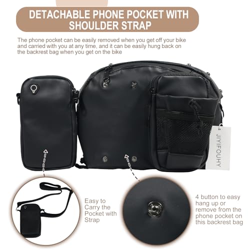 Bolsa de Respaldo para Motocicleta Road Glide, Bolsa de Bar Sissy Desmontable, Organizador de Bolsillo para Asiento para Conductor para CVO Road Glide Limited Tri Glide Touring Softail (Negro) miniatura 2