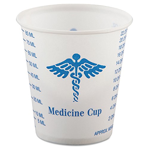 Paper Medical & Dental Graduated Cups 3oz White/Blue 100/Bag