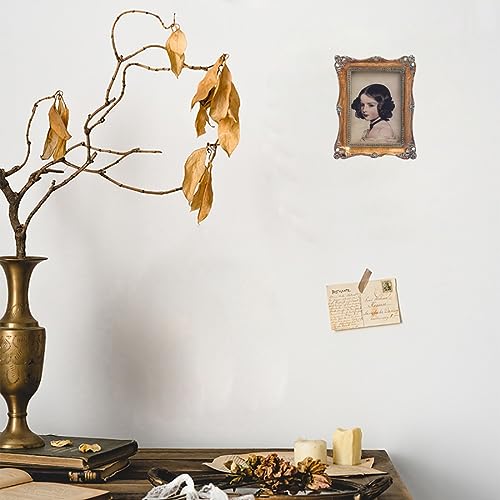 Sikoo 2.5X3.5 Vintage Picture Frames Small Picture Frame Wallet Size Picture Frames 2.5 X 3.5 Ornate Picture Frames Mini Photo Frame, Table Top Display And Wall Mount, Antique Home Decor, Bronze Gold #TOP4