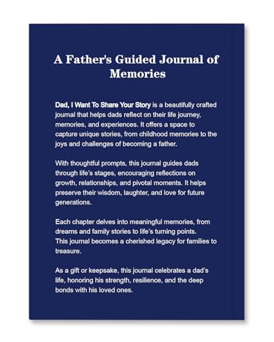 A Dad’s Guided Journal to Share His Life Story – Keepsake Memory Heritage Book to Fill Out for Dad, Dad’s Legacy Journal with Prompts, Sentimental Gift for Dad from Son or Daughter on Birthday — view 2