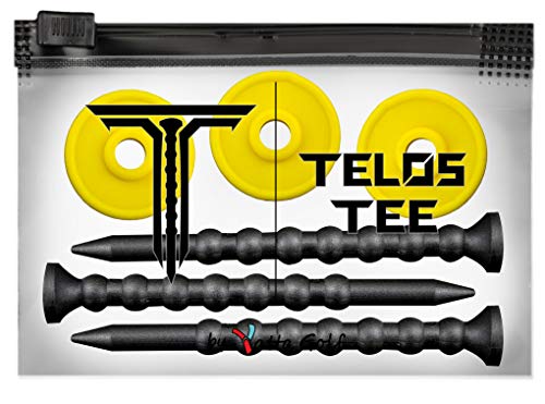 YATTA GOLF Telos Premium Golf Tees – Adjustable Golf Tees – Tee Off with Greater Consistency & Shoot Better Scores - Unbreakable Golf Tees – Lasts The Average Golfer A Season (3 Pack, Sunny Yellow)
