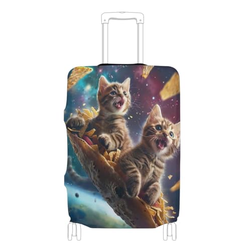 Joisal Cats Taco Spaceship Bag Covers for Luggage Fit 18-32 Inch Suitcase Covers for Luggage Tsa Approved, Luggage Identifier