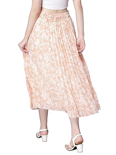 Image of NUEVOSDAMAS Floral Printed Pleated Navy /Multi Skirt