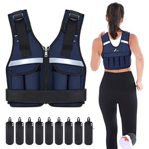 Sportneer Verstellbare Gewichtsweste 0,9-8kg, 9-in-1 Schnell Verstellbare Laufweste für Männer und Frauen, Krafttraining, Calisthenics und Gym, Hochwertige Weight Vest (Dunkelblau, 0,9-8 KG)