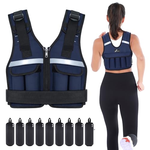 Sportneer Adjustable Weighted Vest Weights: 2-18 lbs/2-40 lbs Washable Weight Vest for Walking 16 In...