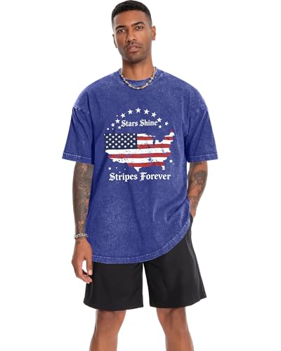 Image of Oversized Tshirts for Men Short Sleeve Vintage Washed Basic Loose Tees 2026