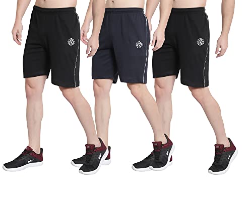 Image of DIA A DIA Men's Cotton Shorts with Zipper Pockets - Elastic Waist with Drawstring, Comfortable Casual & Gym Shorts for Men, Sizes M to 5XL (28-46 Inch Waist), Plus Sizes