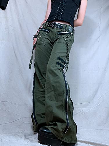 High Waist Cargo Pants Women Baggy, Multiple Pockets Relaxed Fit Straight Wide Leg Y2K Pants3