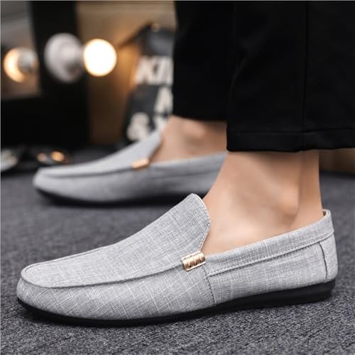 Mens Loafers Shoe Round Toe Cloth Loafer Shoes Flexible Lightweight Flat Heel Party Prom Slip-on for Business Casual Office Work2
