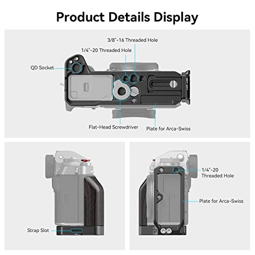 SMALLRIG X-T5 L Bracket for FUJIFILM X-T5, L Plate with Blackwood Side Grip, Shutter Button - Image 2
